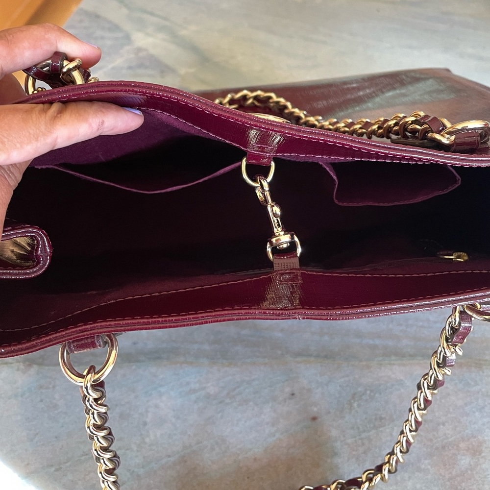 Coach Leather Handbag Maroon Like New - Picture 9 of 9